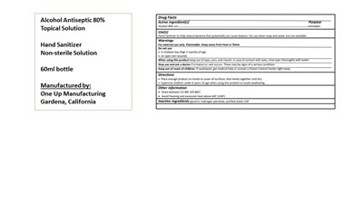One Up Hand Sanitizer 60ml Full Label (One Up 60ml)